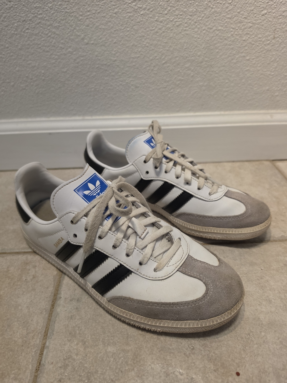 Adidas Samba Classic Leather Sneakers - White / Black / Gray